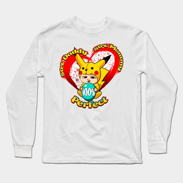 50% Daddy 50% Mommy Me 100% Perfect Long Sleeve T-Shirt by Scud"